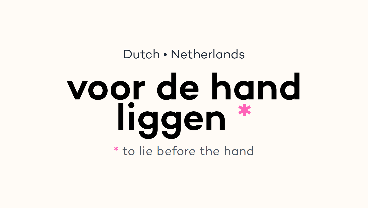 voor de hand liggen